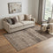 5' X 8' Brown And Taupe Oriental Washable Area Rug With UV Protection