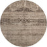 8' Brown And Taupe Oriental Washable Round Rug With UV Protection