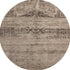 8' Brown And Taupe Oriental Washable Round Rug With UV Protection