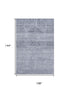 9' X 12' Denim Blue And Sky Blue Oriental Washable Area Rug With UV Protection