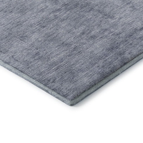 9' X 12' Denim Blue And Sky Blue Oriental Washable Area Rug With UV Protection