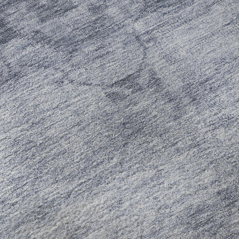 9' X 12' Denim Blue And Sky Blue Oriental Washable Area Rug With UV Protection