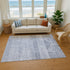 9' X 12' Denim Blue And Sky Blue Oriental Washable Area Rug With UV Protection