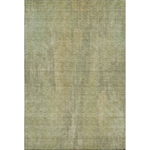 8' X 10' Artichoke Green And Copper Abstract Washable Area Rug With UV Protection