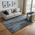 5' X 8' Blue Charcoal And Gray Abstract Washable Area Rug With UV Protection