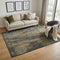 5' X 8' Charcoal Gold And Copper Abstract Washable Area Rug With UV Protection