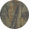 8' Charcoal Gold And Copper Abstract Washable Round Rug With UV Protection