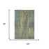 8' X 10' Green Gray And Gold Abstract Washable Area Rug With UV Protection