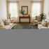 8' Olive Green Charcoal And Gray Abstract Washable Round Rug With UV Protection