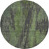 8' Olive Green Charcoal And Gray Abstract Washable Round Rug With UV Protection