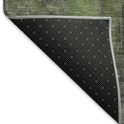 8' X 10' Olive Green Charcoal And Gray Abstract Washable Area Rug With UV Protection