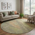 8' Taupe Copper And Brown Abstract Washable Round Rug With UV Protection