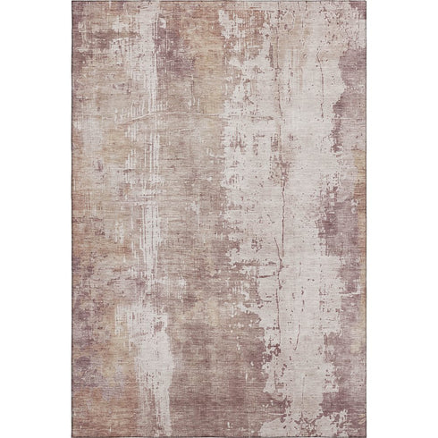 5' X 8' Blush And Ivory Abstract Washable Area Rug With UV Protection