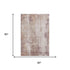 5' X 8' Blush And Ivory Abstract Washable Area Rug With UV Protection