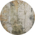 8' Olive Green Copper And Ivory Abstract Washable Round Rug With UV Protection