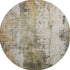 8' Olive Green Copper And Ivory Abstract Washable Round Rug With UV Protection