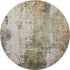 8' Olive Green Copper And Ivory Abstract Washable Round Rug With UV Protection