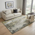 5' X 8' Pewter Gold And Ivory Abstract Washable Area Rug With UV Protection