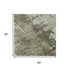 5' X 8' Pewter Gold And Ivory Abstract Washable Area Rug With UV Protection