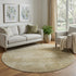 8' Beige And Wheat Abstract Washable Round Rug With UV Protection
