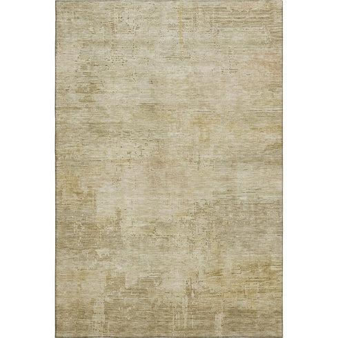 8' X 10' Beige And Wheat Abstract Washable Area Rug With UV Protection