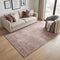 5' X 8' Blush And Mauve Abstract Washable Area Rug With UV Protection