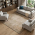 8' X 10' Coral And Beige Abstract Washable Area Rug With UV Protection