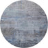 8' Gray And Blue Abstract Washable Round Rug With UV Protection