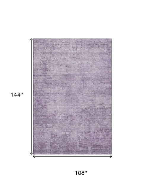 9' X 12' Lavender And Purple Abstract Washable Area Rug With UV Protection
