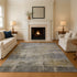8' X 10' Pewter And Wheat Abstract Washable Area Rug With UV Protection
