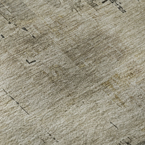 8' X 10' Pewter And Wheat Abstract Washable Area Rug With UV Protection