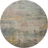 8' Sage Gold And Beige Abstract Washable Round Rug With UV Protection
