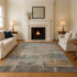 9' X 12' Sage Gold And Beige Abstract Washable Area Rug With UV Protection