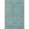 8' X 10' Aqua And Gray Floral Medallion Washable Area Rug With UV Protection