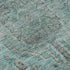 8' X 10' Aqua And Gray Floral Medallion Washable Area Rug With UV Protection