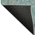 9' X 12' Aqua And Gray Floral Medallion Washable Area Rug With UV Protection