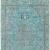 9' X 12' Aqua And Gray Floral Medallion Washable Area Rug With UV Protection
