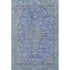 5' X 8' Blue And Gray Floral Medallion Washable Area Rug With UV Protection