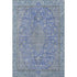 8' X 10' Blue And Gray Floral Medallion Washable Area Rug With UV Protection