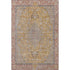 5' X 8' Gold Copper And Gray Floral Medallion Washable Area Rug With UV Protection