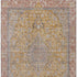 5' X 8' Gold Copper And Gray Floral Medallion Washable Area Rug With UV Protection