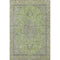 5' X 8' Lime Green And Gray Floral Medallion Washable Area Rug With UV Protection