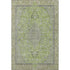 5' X 8' Lime Green And Gray Floral Medallion Washable Area Rug With UV Protection