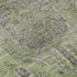5' X 8' Lime Green And Gray Floral Medallion Washable Area Rug With UV Protection