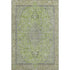 5' X 8' Lime Green And Gray Floral Medallion Washable Area Rug With UV Protection