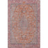 5' X 8' Orange Red And Gray Floral Medallion Washable Area Rug With UV Protection