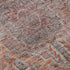 5' X 8' Orange Red And Gray Floral Medallion Washable Area Rug With UV Protection