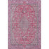 5' X 8' Pink Mauve And Gray Floral Medallion Washable Area Rug With UV Protection