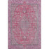 5' X 8' Pink Mauve And Gray Floral Medallion Washable Area Rug With UV Protection