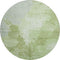 8' Artichoke Green And Ivory Abstract Washable Round Rug With UV Protection